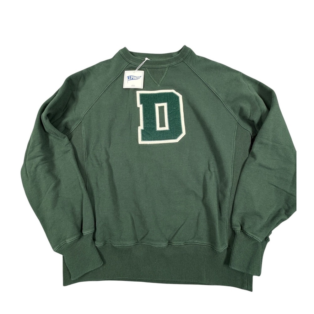 J. Press Dartmouth Sweatshirt Men Small Green Varsity Letter D Raglan Pullover